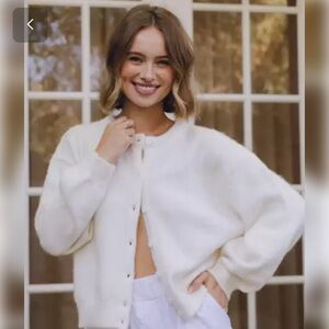 daily drills white cardigan - gently used!